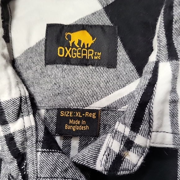 Oxgear Women's Shirt Size XL Black & White Plaid Button Down Flannel - Picture 5 of 12